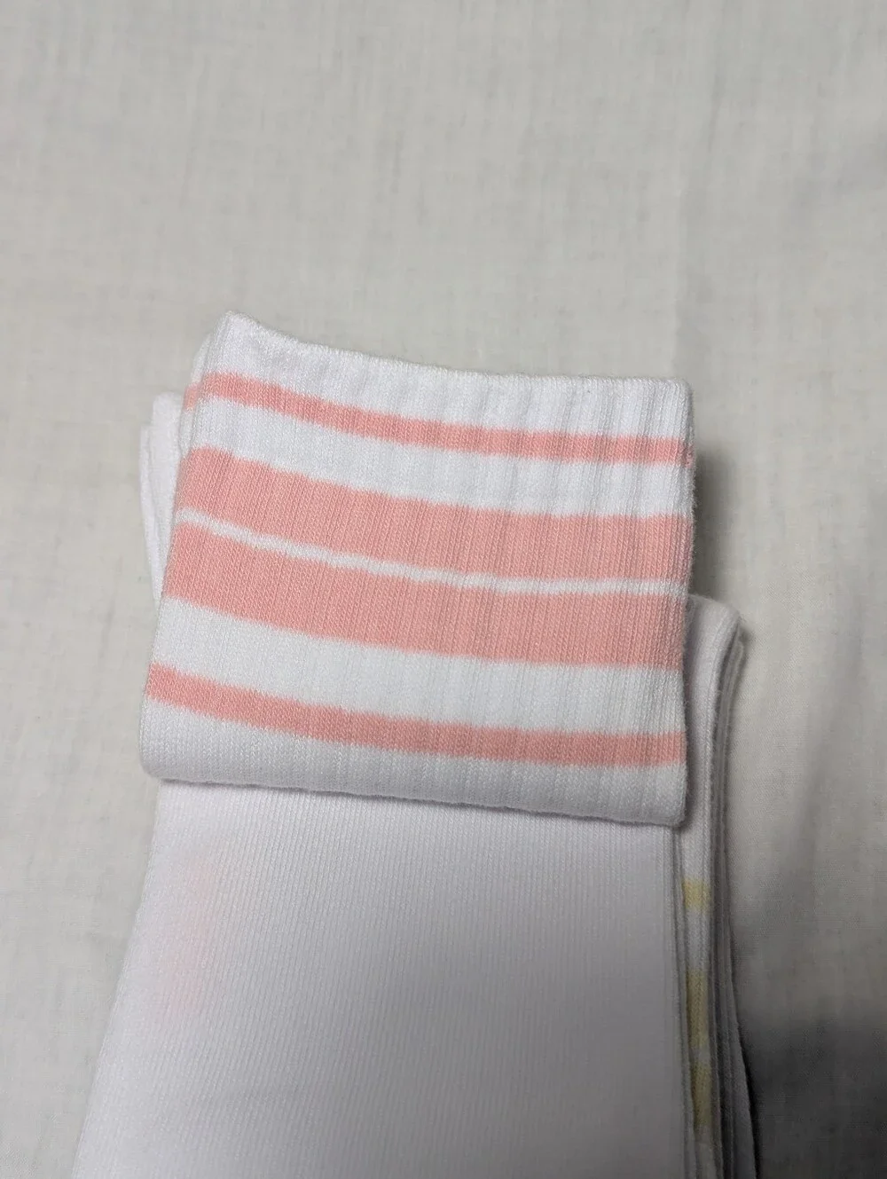 NWT J. Crew Women's 3 Pack Striped Crew Socks Pink Yellow Blue One Size